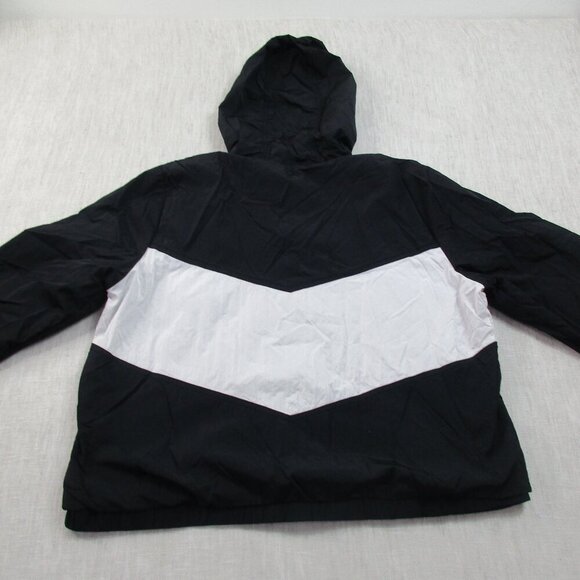 Abercrombie & Fitch Windbreaker Jacket Women XL White Black Casual Hooded Zip-Up - Picture 2 of 9